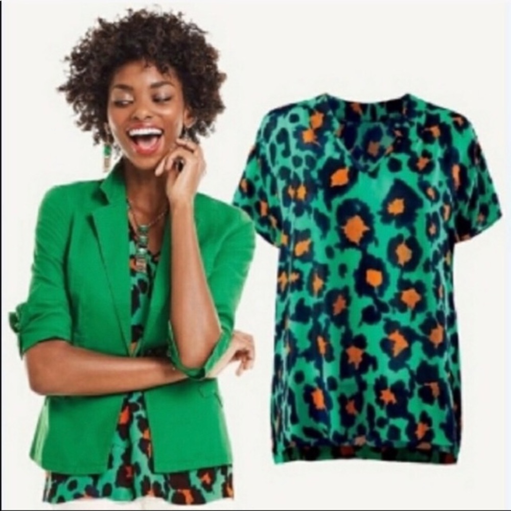 CAbi Animal Print Oversized Blouse